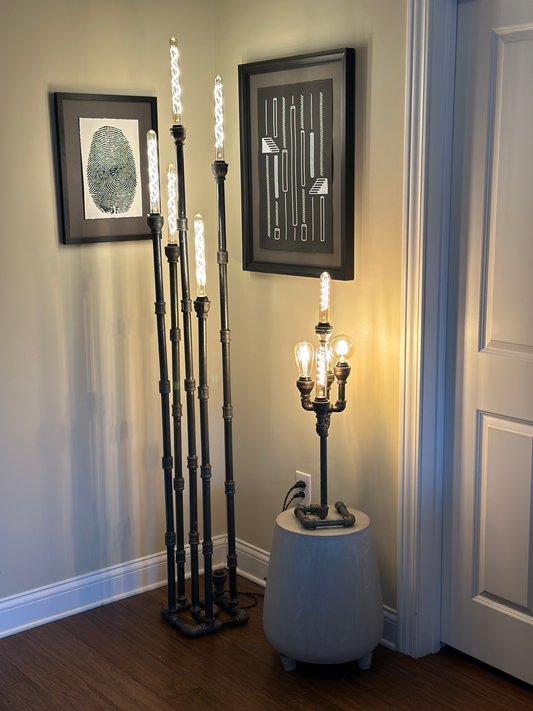 BUNDLE - Bamboo floor lamp and Cactus table lamp