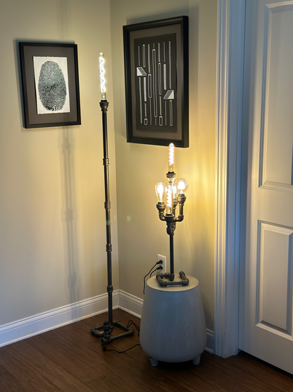 BUNDLE - Bamboo single floor lamp and Cactus table lamp