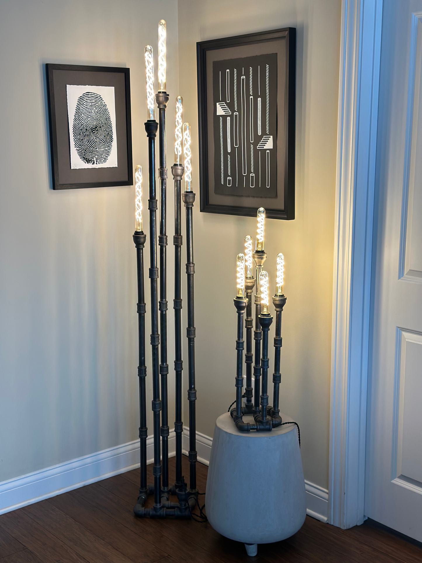 BUNDLE - Bamboo floor lamp and Bamboo table lamp